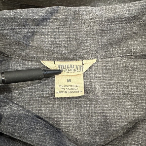 Duluth Trading Shirt Mens Medium Gray Hiking Vented Long Sleeve Button Up - Picture 5 of 7
